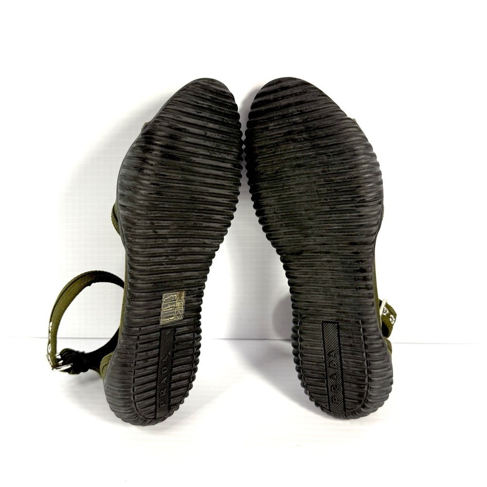 Prada Linea Rossa Gabardine Ankle-Strap Flat Sandals - Picture 10 of 12